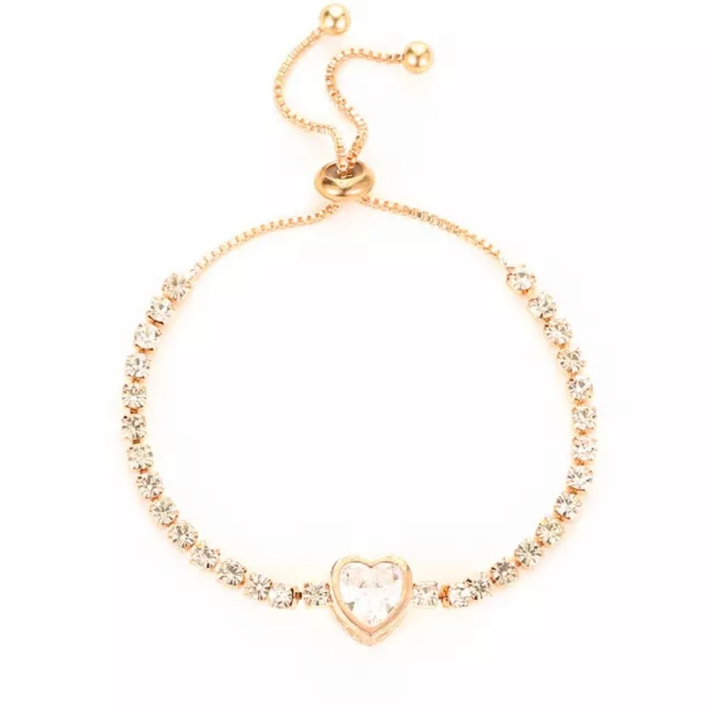Rhinestone bracelet heart toggle style adjustable crystal diamond y2k glam sexy